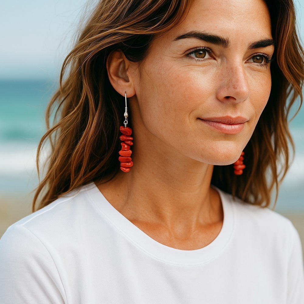 Handcrafted Red Jasper Drop Earrings